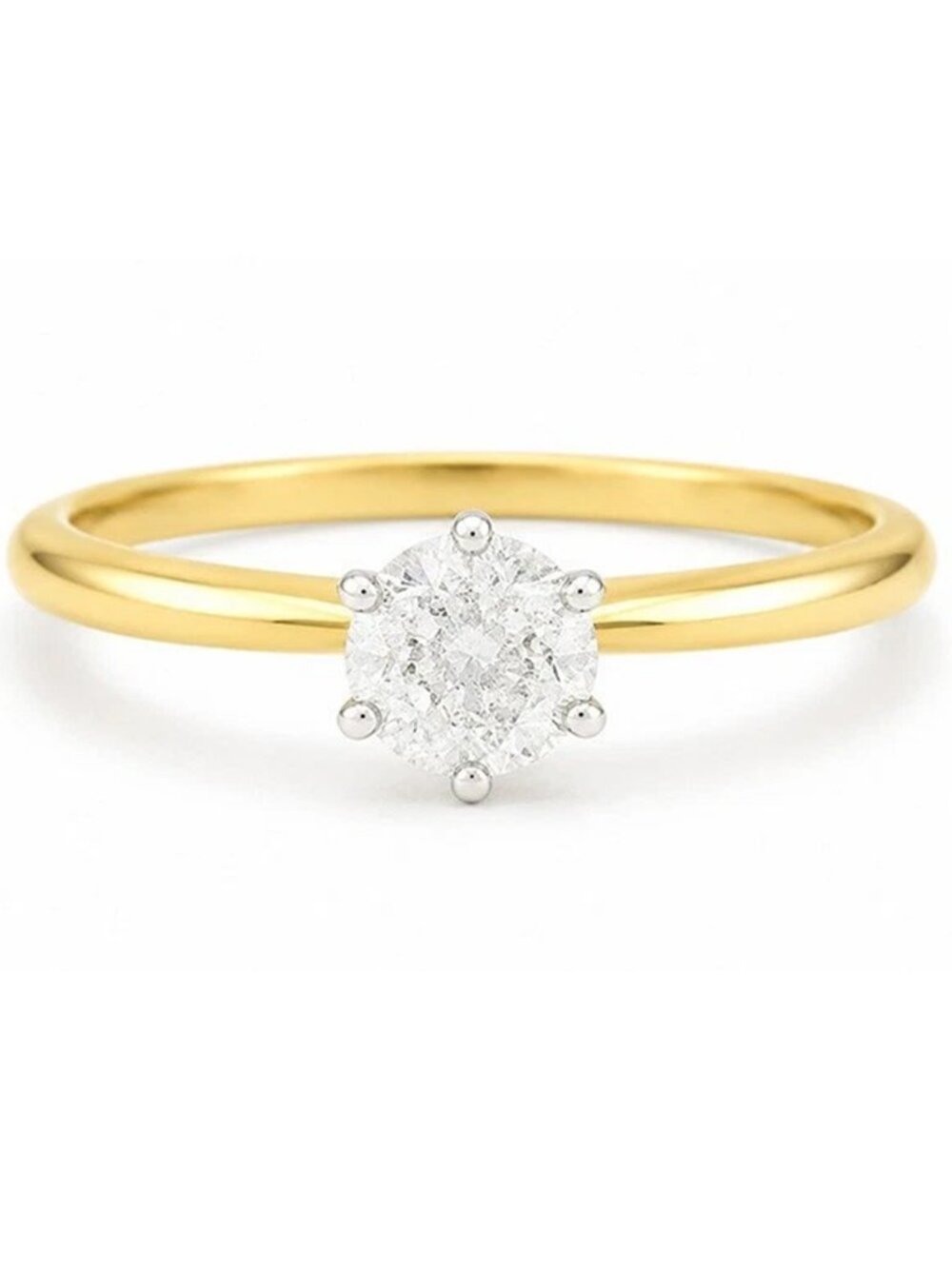 Genuine 1.39 Carats Engagement Diamonds 14k Gold Ring